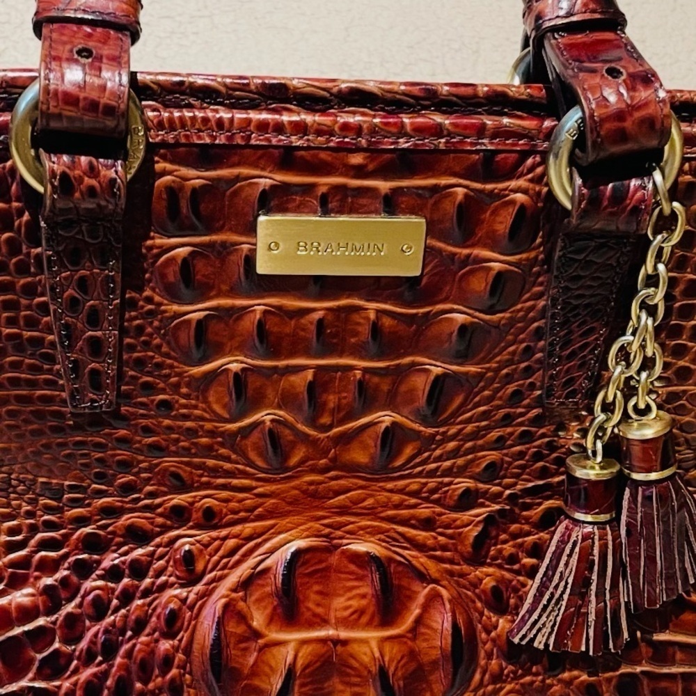 Vintage Brahmin Medium Satchel, Asher Pecan